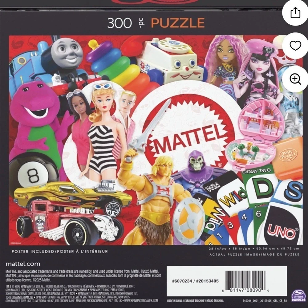 Mattel 80th Anniversary 300-Piece Puzzle